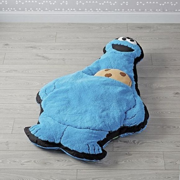 Land of Nod crate & Kids Giant Plush Cookie Monster nap pad - Picture 4 of 5